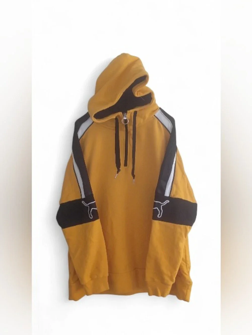 NWOT Victoria's Secret PINK Yellow Black Campus Sherpa Dog Hoodie Oversized Y2K - Picture 3 of 8